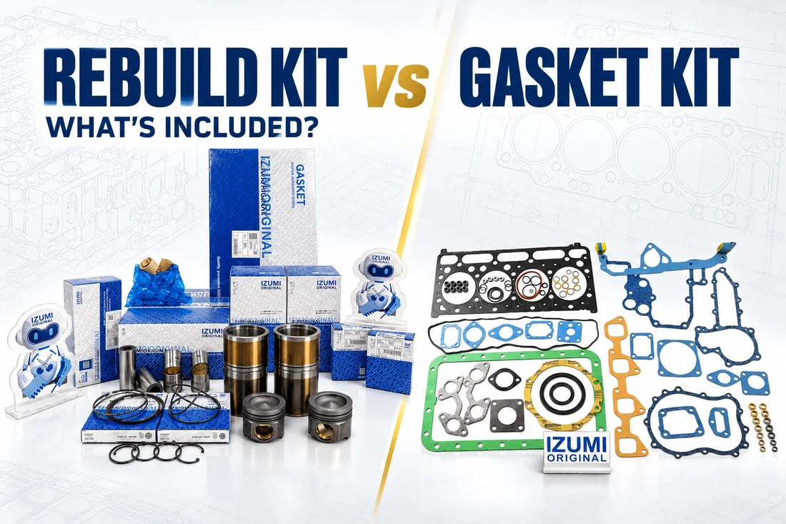 Engine rebuild kit vs overhaul gasket kit comparison with pistons, liners, rings, gaskets and seals