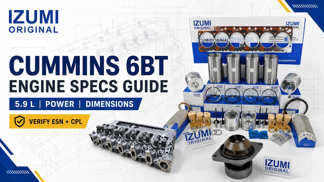 Titelseite des Leitfadens zu den technischen Daten des Cummins 6BT-Motors mit ¨¹berholungsteilen, Zylinderkopf und Wasserpumpe