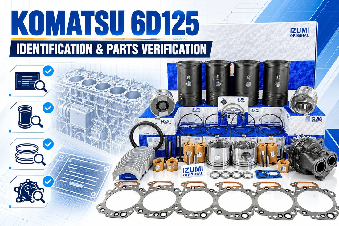 Komatsu 6D125 engine identification and parts verification guide cover