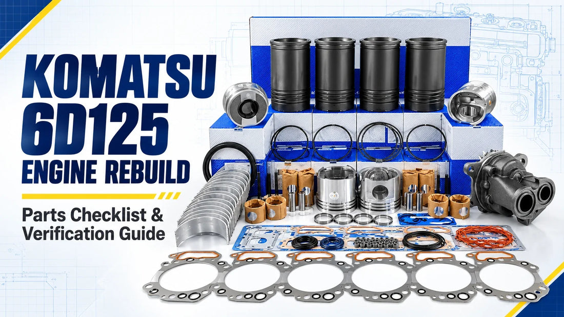 Komatsu 6D125 engine rebuild parts checklist and verification guide cover