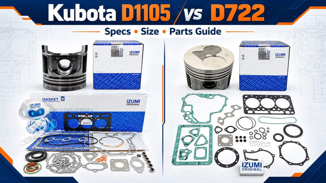 Kubota D1105 vs D722 comparison guide with piston and gasket kit references