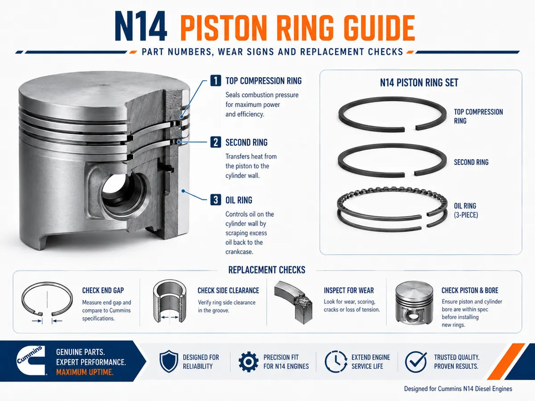 Cummins N14 Piston Ring Guide: Part Numbers, Wear Signs and Replacement Checks