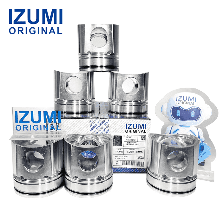 IZUMI ORIGINAL 6D102 Piston Kit with Pin and Clip 6735-31-2111 for Komatsu diesel engine parts