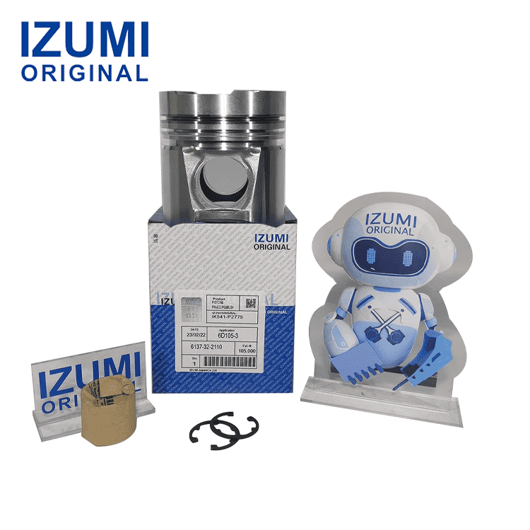 IZUMI ORIGINAL S6D105 Piston Kit with Pin and Snap Ring 6137-32-2130 for Komatsu diesel engine parts